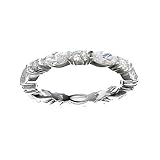 Sterling Silver Princess + Marquise CZ Engagement or Anniversary Band Ring