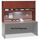 Bush 72 4 Door Hutch - enhance and add storage functionality to your busy workspace (Hansen Cherry / Graphite Gray) (42H x 71W x 15.5D)