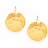 14k Gold Hammered Disk Earrings- 19mm