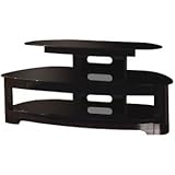 New Techcraft Bw25125b 50 inch Sorrento Series Tv Stand Black Unique angled back bent wood design