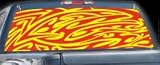 Exterior Mounted Solid Vinyl Visorscapes - Tribal Art-Lava Flow 66 x 12