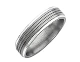 Men's 6mm Ridged Edge Titanium Wedding Band