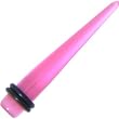0 Gauge Light Pink UV Acrylic Straight Taper