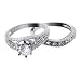 Sterling Silver Cubic Zirconia Engagement Band Two Set Rings Size 6 to 9