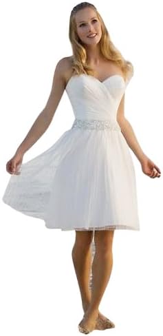 Biggoldapple Biggoldapple Classic Sweetheart Short Mini Wedding Dress With Beading 12 White