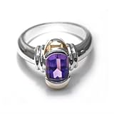 18KY and Sterling Silver Amethyst Ring