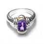 18KY and Sterling Silver Amethyst Ring