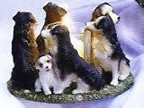 Australian Shepherd Dogs Stone Circle Candle Holder