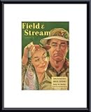 FIELD & STREAM: August 1951 by Tom Rost / FIELD & STREAM Magazine 11.00X17.00 Framed with Black Metal Frame
