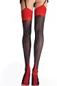 Leg Avenue Feinstr&uuml;mpfe mit roter Naht und Ferse O/S, 1 St&uuml;ck