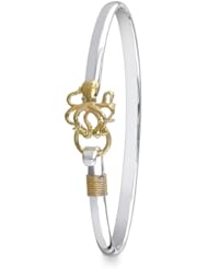 Sterling Silver Yellow Gold Octopus Bangle