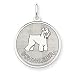 schnauzer42 - Sterling Silver Schnauzer Disc Charm QC2704