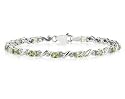 10k White Gold Diamond and Peridot Bracelet
