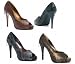451 Courtney 4.5 Inch Peep Toe Patent Snake Pump With .75 Platform