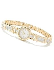 Elgin Womens Harmony Mother-of-Pearl Austrian Crystal Bracelet Watch