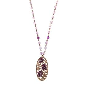 Amore Vintage Purple Pendant Necklace