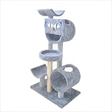 Molly Cat Tree with Condo, Bed and Cradles Parts Color: Medium Blue, Poles Color: Off-White