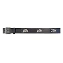 Skull & Crossbones Black Leather Belt - Small