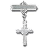 Sterling Silver Christening Baptism Baby Infant Pins Godchild Religious Mary Angel Cross