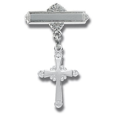 Sterling Silver Christening Baptism Baby Infant Pins Godchild Religious Mary Angel Cross