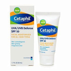 cetaphil reviews moisturizer:Cetaphil Uva/uvb Defense Facial Moisturizer for All Skin Types, Spf 50 - 1.7 Oz (Pack of 3)