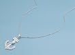Sterling Silver Necklaces - Anchor Pendant with Clear CZ - 26mm Pendant Height