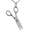 Sterling Silver Small Movable Scissors Pendant