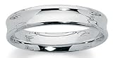 Image of 9ct White Concave comfort fit court 4mm wide size Gents