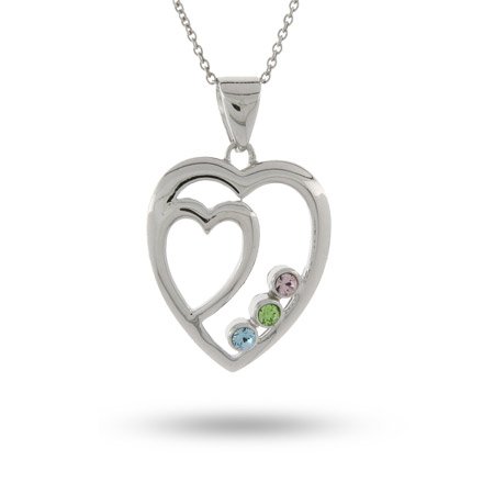 Two Hearts Sterling Silver Crystal Birthstone Mothers Pendant. Personalize it at EvesAddiction! 31AIB%2BaI1tL Two Hearts Sterling Silver Crystal Birthstone Mothers Pendant. Personalize it at EvesAddiction!