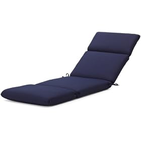 Strathwood Basics Hardwood Chaise Lounge Sunbrella Cushion, Navy: Patio, Lawn &amp; Garden