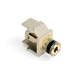 Leviton 40833-BIE QuickPort Binding Post Connector, Black Stripe, Ivory