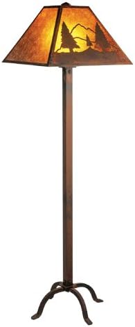 Steel Partners Lighting 178-B TIMBER RIDGE Floor Lamp with Amber Mica Lens, Black Finish