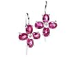 14k White Gold Natural Pink Sapphire & Diamond Floral Cluster Hoop Earrings Ct.tw 1.85