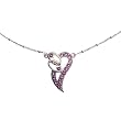 Sterling Silver Amethyst Accented Heart Pendant Necklace