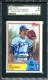 Dan Quisenberry Autographed 1983 Topps Card