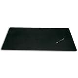 Black Leather 34x20 Wrapped Edge Desk Mat