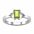 14K White Gold Peridot Ring