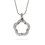 Designer Inspired Sparkling Pave CZ Clover Pendant