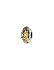 Sterling Silver Black/Gold Italian Murano Charm