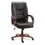 Office StarTM Elegant Cherry Wood Finish Series Deluxe Executive Leather High Back Swivel Chair CHAIR,HIGH BACK, LTHR,BK (Pack of 2)