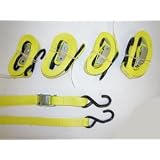 4 Cargo Trailer Tie Down Straps 1x15' for Motorcycles and ATVs by Global Parts