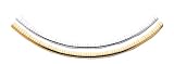 14k 4mm Reversible White & Yellow Domed Omega Necklace
