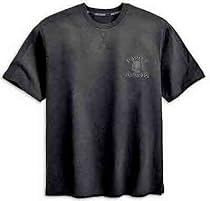 Harley-Davidson&reg; Men's Short Sleeve Black on Black Skull Tee. Embroidered graphics. 99045-09VM