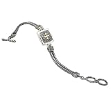 925 Silver Square Celtic Cross Bracelet with 18k Gold Accents- 7.5 IN