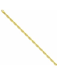 Genuine 14K Yellow Gold 5Mm Polished Fancy Link Bracelet 8.5 Inches 100% Satisfaction Guaranteed.