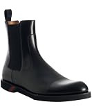 Gucci black leather stripe detail cap-toe chelsea boots