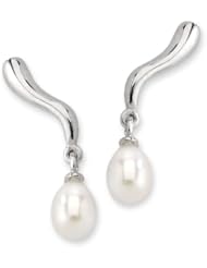 The Ear Pin Freshwater Pearls Teardrop Dangle Sterling Silver Earrings