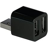 Cute USB Mini 2-Port USB 2.0 Hub Splitter (Black)
