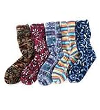 Print Fleece Socks-Coffee Stratus