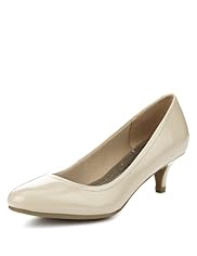 Footglove™ Fashion Leather Mid Almond Toe Court Shoes with Insolia® & Silver Technology